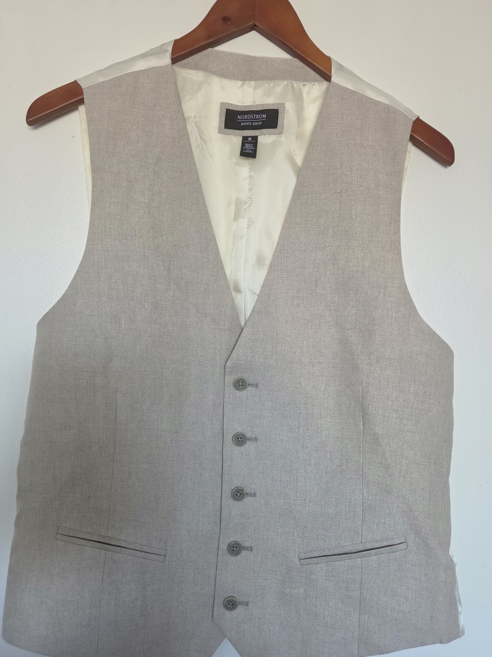 Nordstrom Men’s Light Beige Dress Vest - Classic Tailored Fit